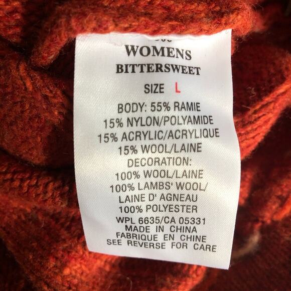 Woolrich Bittersweet orange sweater 1/4 zip size large - Picture 7 of 7